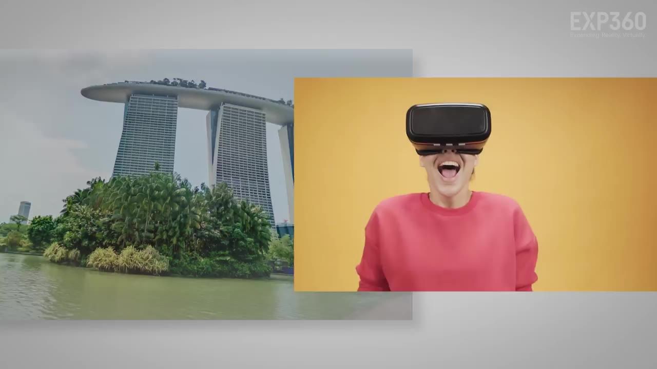 Student exploring Singapore in a VR headset